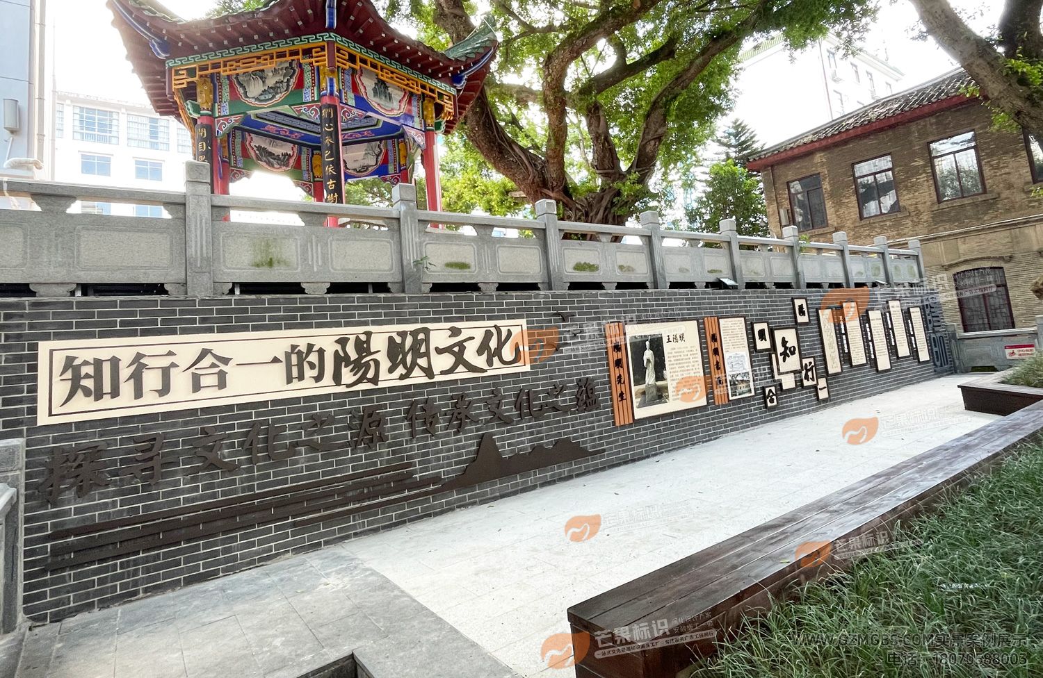 江西芒果景观标识源头工厂（赣州芒果金属有限公司）：赣州校园文化墙设计施工